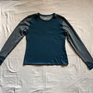 Terramar Striped Long Sleeve Merino wool base layer